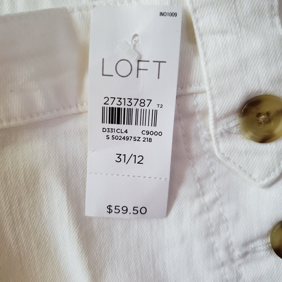 NWT LOFT Denim Sailor Shorts In White - Picture 4 of 7